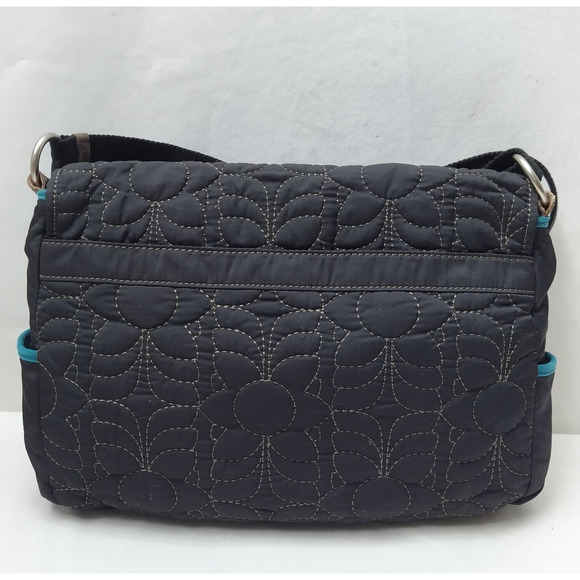 Fossil Black Nylon Floral Flap Closure Messenger Crossbody Bag - Picture 2 of 16